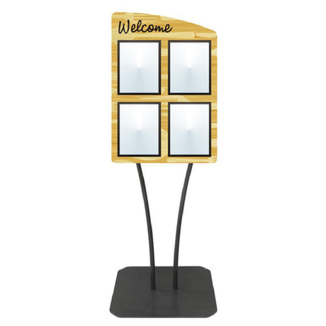 Hubert 81355 - Menu Board, 4-pocket, Floor Stand