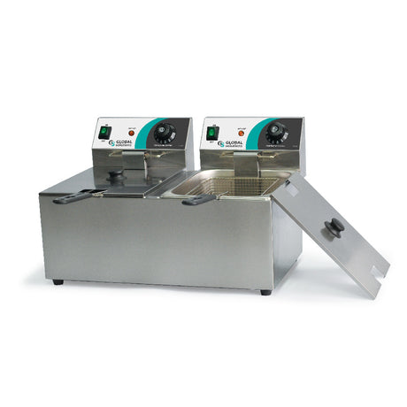 Global Solutions By Nemco GS1612-120 - Deep Fryer, 31 Lb Fat Capacity, Removable Oil Pan & Heating Element