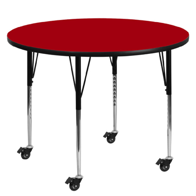 Flash Furniture XU-A48-RND-RED-T-A-CAS-GG Activity Table 48" Dia. X 22-1/4" To 30-2/5" Adjustable Height