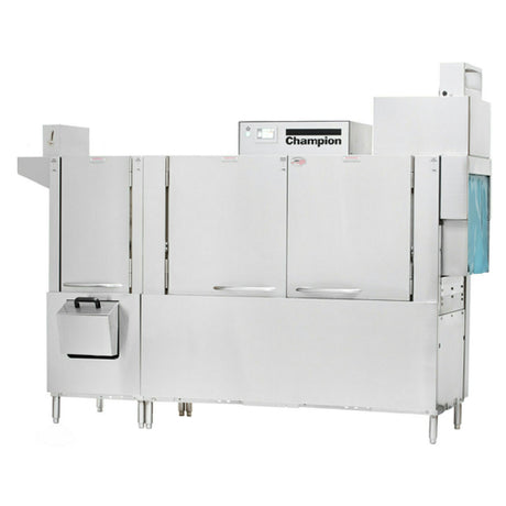 Champion 86 PRO-FF Pro Series Conveyor Dishwasher 86"W (64" Two Tank + 22" Front Feed Prewash Standard With Vent Stack)