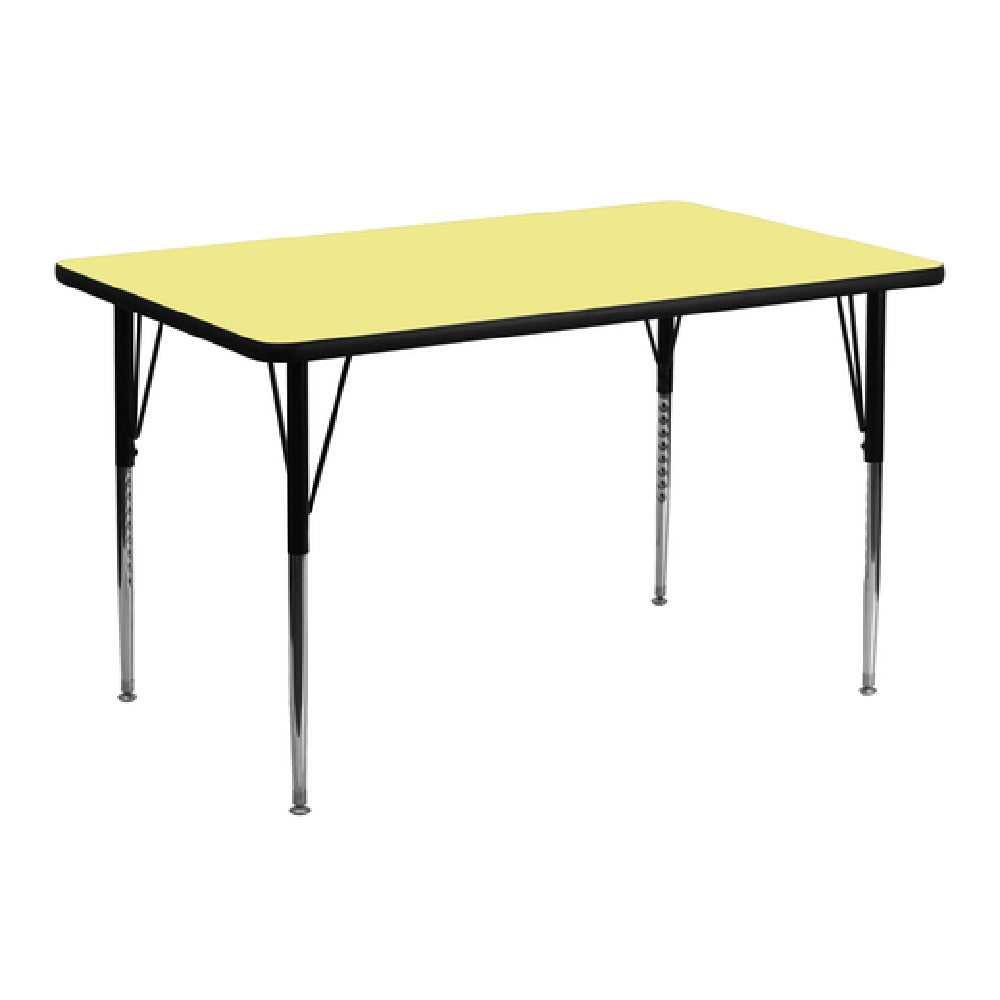 Flash Furniture XU-A3060-REC-YEL-T-A-GG Activity Table 60"W X 30"D X 21-1/8" To 30-1/8" Adjustable Height