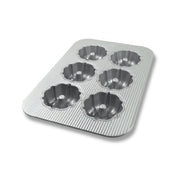 Chicago Metallic 20853 Mini Fluted Cake Pan 11-1/8" X 15-3/4" Overall Makes (6) 3-15/16" Dia. Cakes