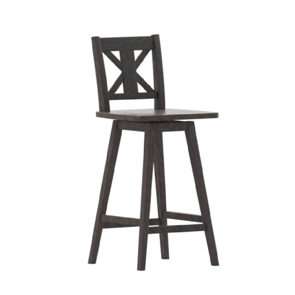 Flash Furniture ES-G1-29-GY-GG Gwendolyn Modern Farmhouse Swivel Bar Stool 300 Lb. Capacity