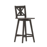 Flash Furniture ES-G1-29-GY-GG Gwendolyn Modern Farmhouse Swivel Bar Stool 300 Lb. Capacity