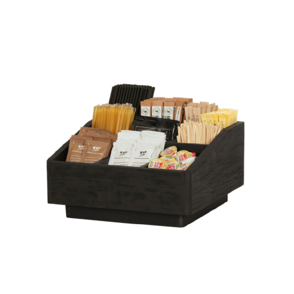 Cal Mil 23789-13 Brooklyn Condiment Organizer 12"W X 12"D X 6.5"H Textured Wood Surface