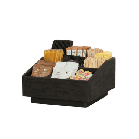 Cal Mil 23789-13 Brooklyn Condiment Organizer 12"W X 12"D X 6.5"H Textured Wood Surface