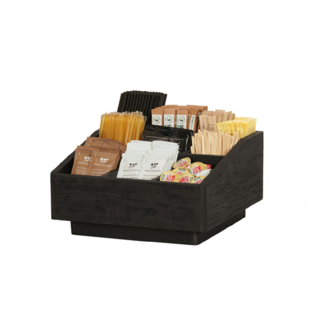 Cal Mil 23789-13 Brooklyn Condiment Organizer 12"W X 12"D X 6.5"H Textured Wood Surface