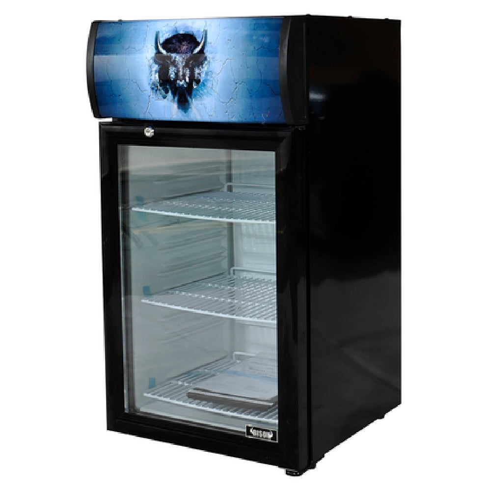 Bison BRM-1.41 Countertop Glass Door Refrigerator One-section 1.41 Cu. Ft. Capacity