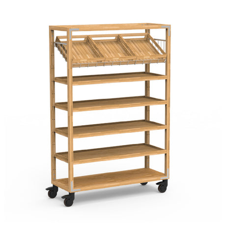 Steelite MGCCAN02NSXW Canvas Grab And Go Unit Natural Brushed Stainless Steel On Casters