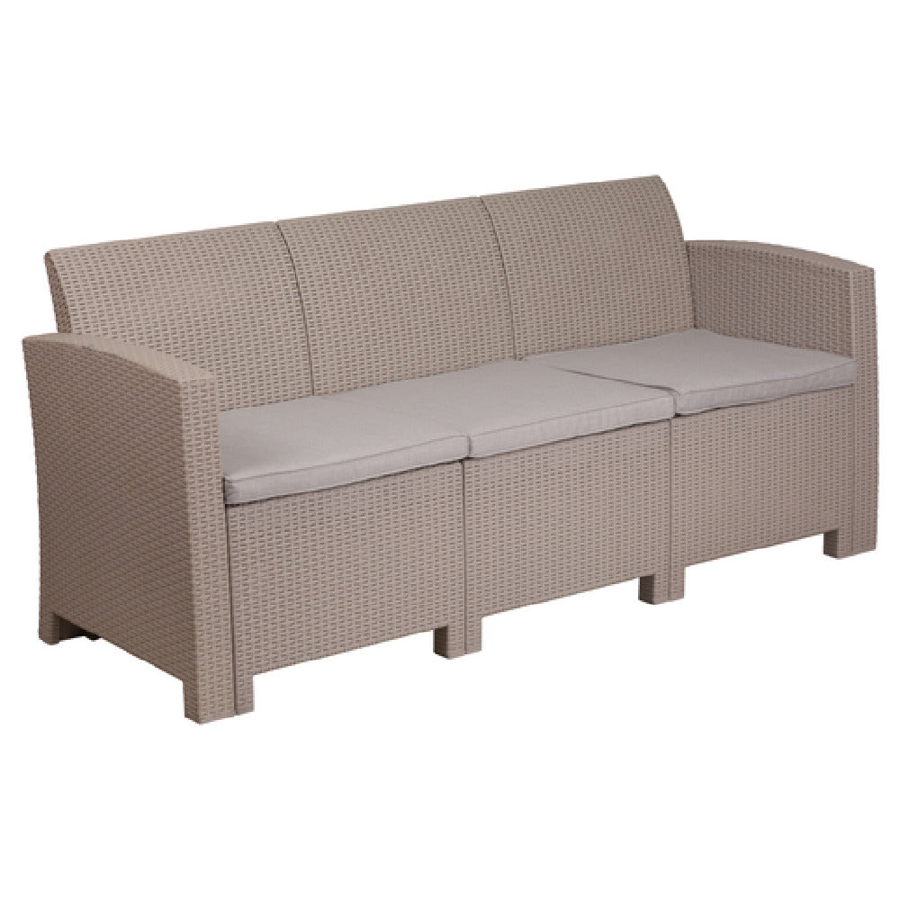 Flash Furniture DAD-SF2-3-GG Outdoor Sofa 67-1/2"W X 27"D X 30"H Curved Arms