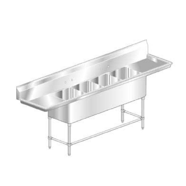 AERO Manufacturing XF4-2116-16LR Delux™ Sink Four Compartment With 16" Drainboards On Left & Rights