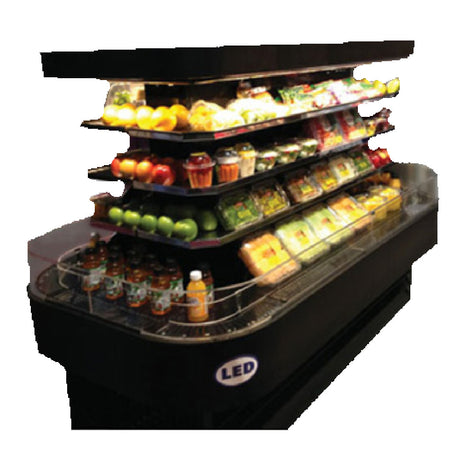 Howard-McCray R-OD42I-7-B-LED Island Open Merchandiser 84"W X 42"D X 60"H Black Exterior & Interior