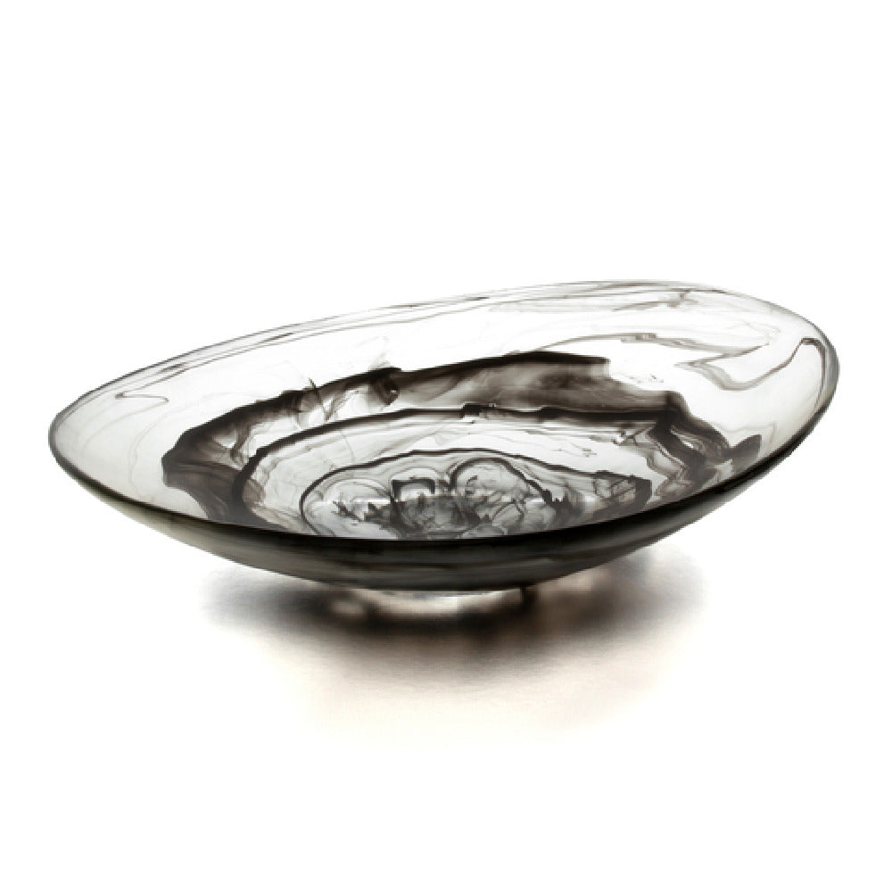 Bon Chef 59018-SMOKE Shallow Oval Resin Bowl 11" X 7.75" X 2.5" Lead Free