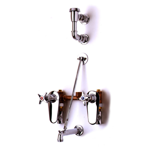 T&S Brass B-0695-ST Service Sink Fitting Concealed Bypass Mixing Valves On 8" Centers