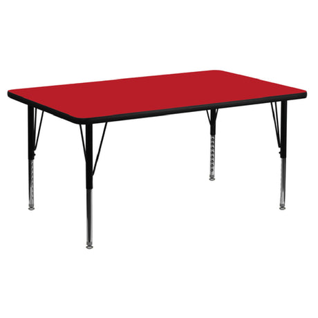 Flash Furniture XU-A3060-REC-RED-H-P-GG Activity Table 60"W X 30"D X 16-1/4" To 25-1/4" Adjustable Height