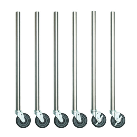 Hubert 109468 - Kratos Legs, 34" Length, Galvanized Steel Legs With Polyurethane Casters