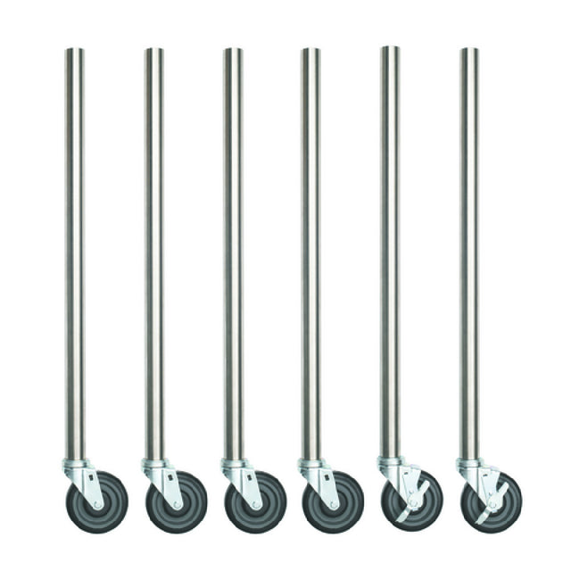 Hubert 109468 - Kratos Legs, 34" Length, Galvanized Steel Legs With Polyurethane Casters