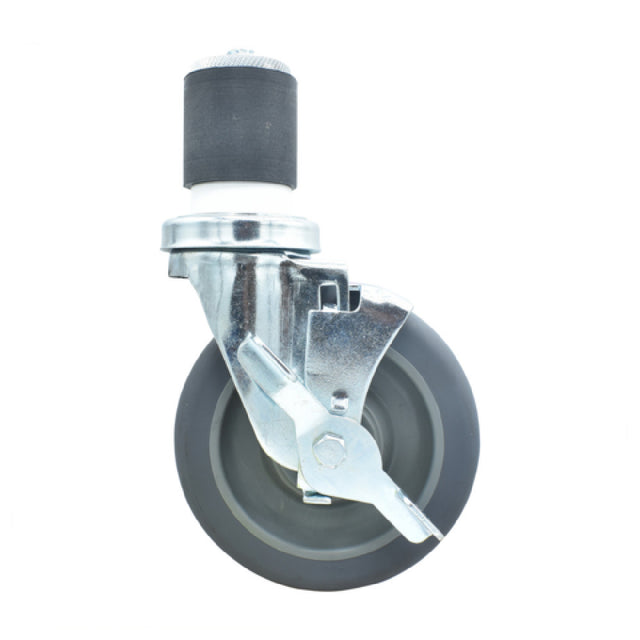 BK Resources 5SBR-4RA-GR-TLB - Swivel Caster, 2" Expanding Stem, 5" Gray Rubber Wheel