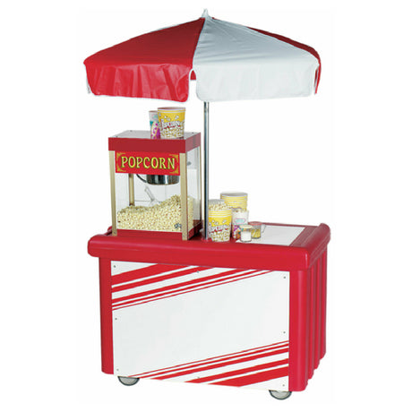 Cambro CVC55158 Camcruiser® Vending Cart 55-3/16" X 31-1/4" X 93-1/2"H (1) Full Size Counter Top Well With White Polyethylene Cutting Board