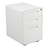 Flash Furniture HZ-AP535-01-W-GG Mobile Drawer Cabinet 16"W X 21"D X 24"H 3-tier Drawer