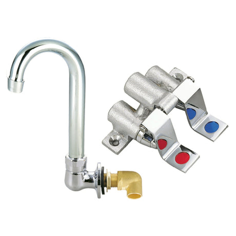 BK Resources BKFVSGS-G OptiFlow™ Foot Valve Kit Dual Pedal Includes Splash Mounted 3-1/2" Gooseneck Spout