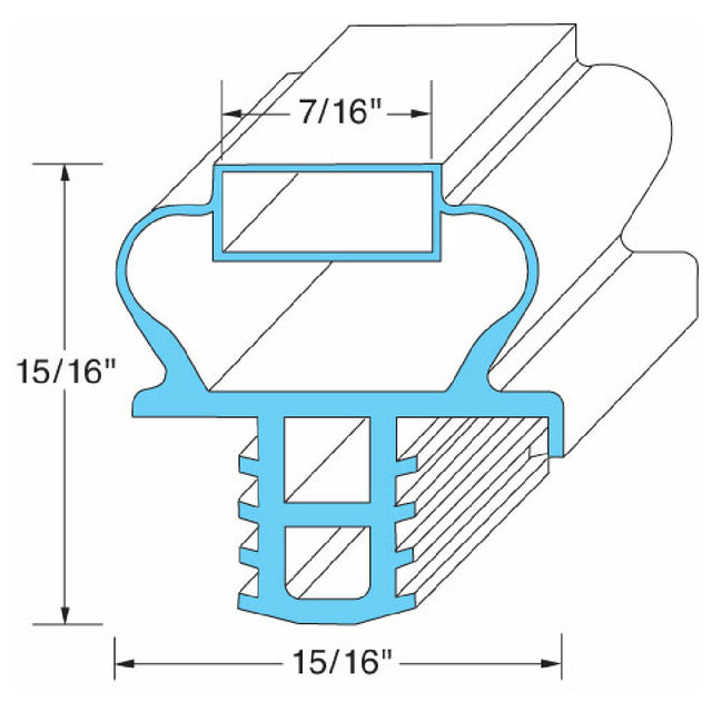 Delfield DEL1701184-BLUE Door Gasket 21 7/8" X 24" Blue