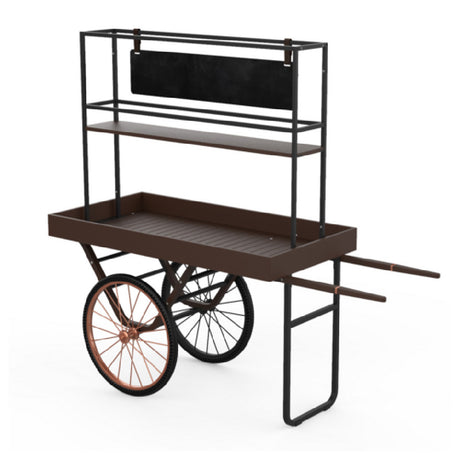 Steelite MGCCNT03DPXX Mogogo Cantine Cart With Shelf And Sign Dark With Copper Wheels