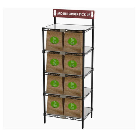 Metro CR1824TGSR To-Go Order Pick-Up Station With Sign (5) 24"W X 18"D Shelves