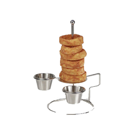 GET Enterprises 4-81878 Clipper Mill Onion Ring Tower 4" Dia. X 7"H With (2) Condiment Cup Holders