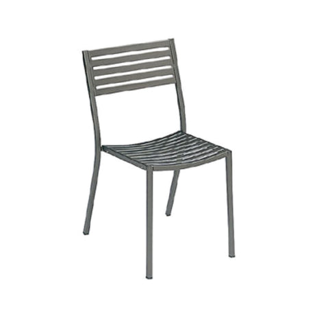 Emuamericas Llc 263 Segno Stacking Side Chair Outdoor/indoor Steel Slat Pattern Back And Seat