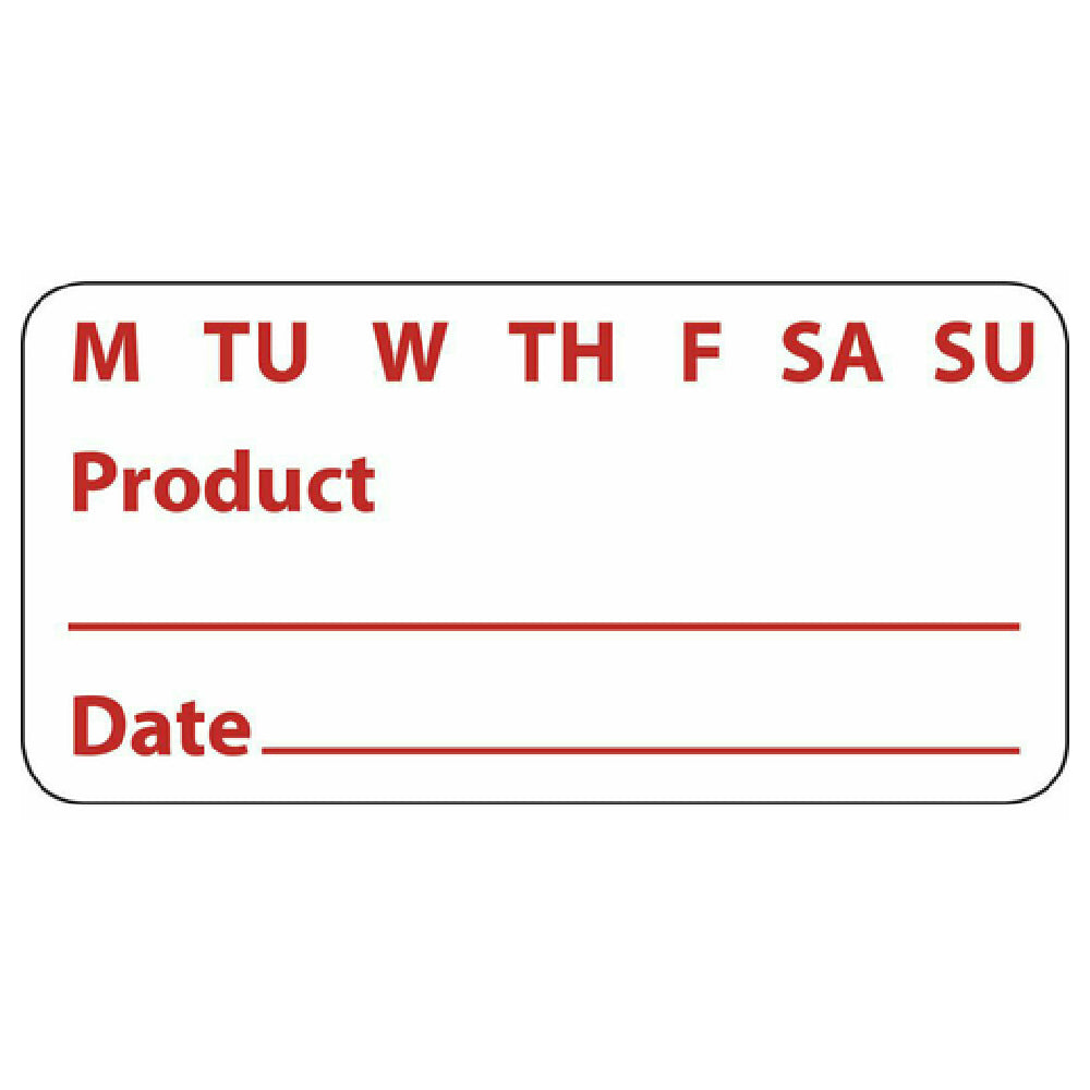 Hubert 66303 - Day Of The Week Label, 2" X 1", Rectangular