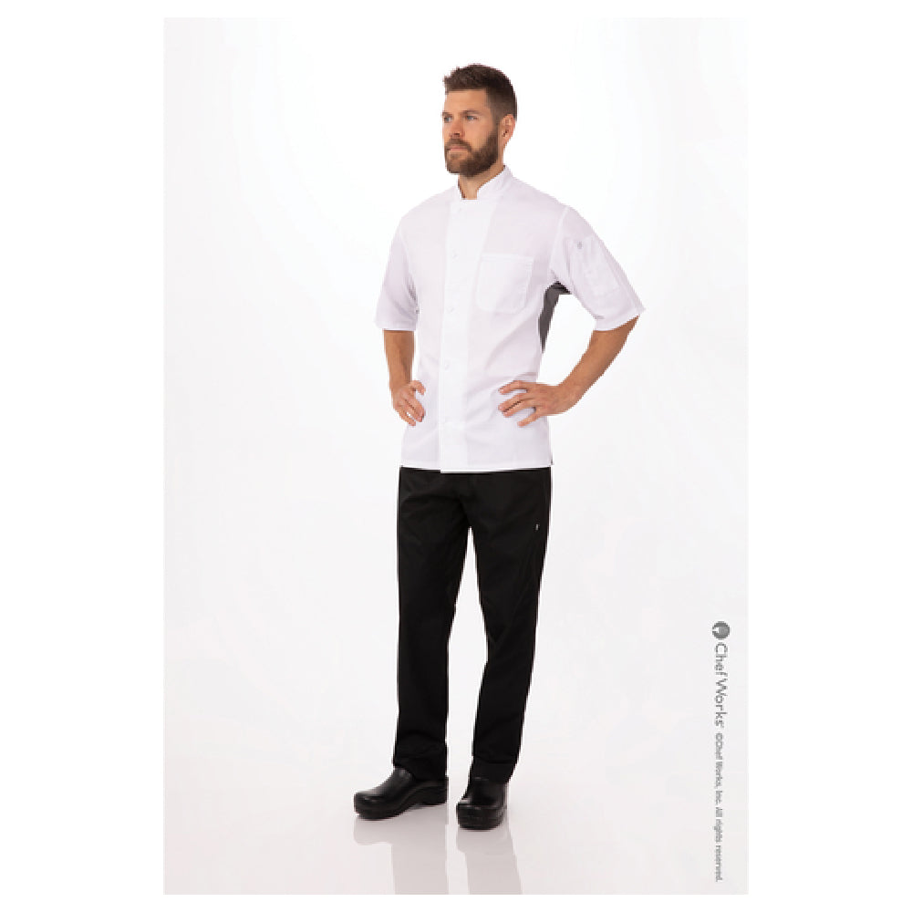 Chef Works VSSS-WGC-3XL Valais Chef Coat Single-breasted Short Sleeves