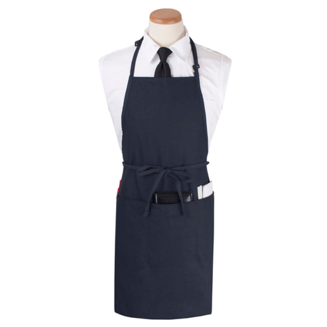 John Ritzenthaler Company CL3PBIAELNV Ritz® Chef's Line® Bib Apron 26" X 31" Extra Long 3 Front Pockets And Pen Pocket