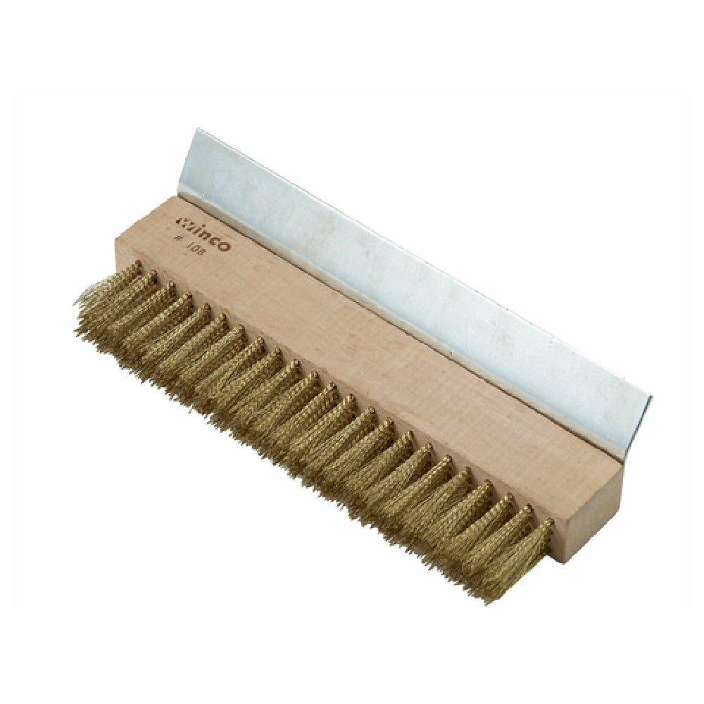 Winco BR-10 Pizza Oven Brush 10-1/4" X 1-3/8" X 1-3/4" Brass Bristles With Metal Scraper (handle Sold Separately)