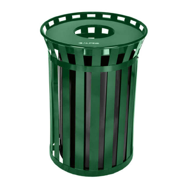 Alpine Industries ALP479-38-GRN Alpine Industries Outdoor Metal Waste Receptacle