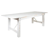 Flash Furniture XA-F-96X40-WH-GG Hercules Series Folding Rustic Farm Table 96"W X 40"D X 29-1/2"H