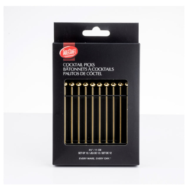 Tablecraft 12256 Cocktail Picks Set Of 120.3125" X 0.3215" X 4.25" Gold