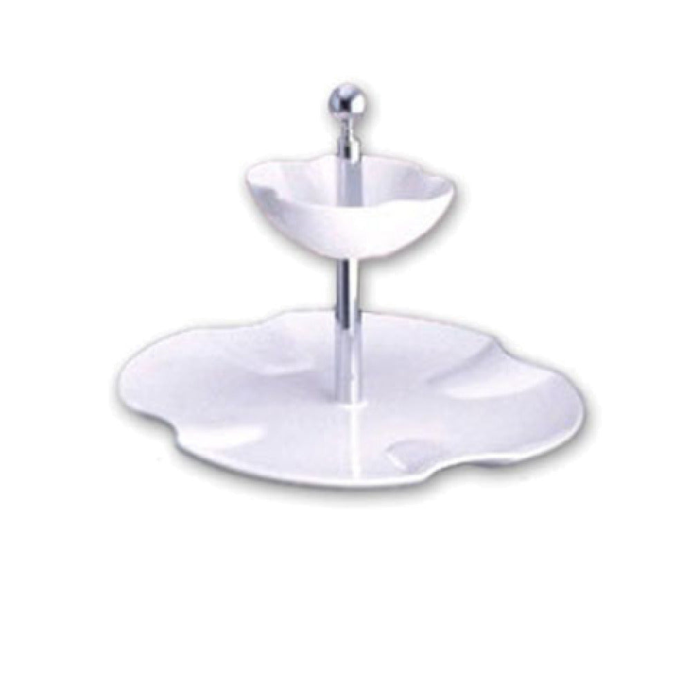 Bon Chef 70060PWHT - Futura Platter, 2-tier Set, 20-1/8"W X 15"H
