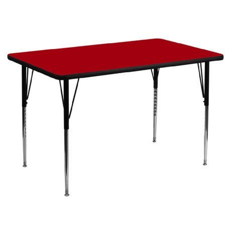 Flash Furniture XU-A3672-REC-RED-T-A-GG Activity Table 72"W X 36"D X 21-1/8" To 30-1/8" Adjustable Height