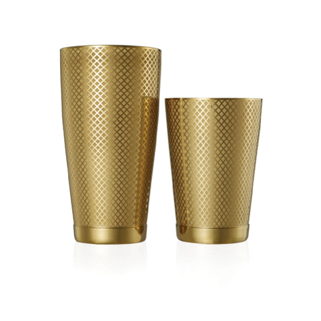 Mercer Culinary M37200GD Barfly® Diamond Lattice Cocktail Shaker Set Includes: (1) Each 28 Oz. & 18 Oz. Shaker