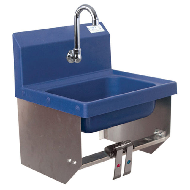 BK Resources APHS-W1410-SSBKKPG Antimicrobial Hand Sink With Knee Valve Brackets & Side Splashes