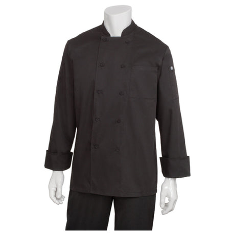 Chef Works JLLSBLK2XL Calgary Chef Coat Double-breasted Long Sleeves