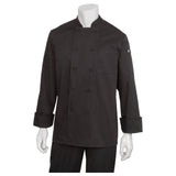 Chef Works JLLS-BLK-M Calgary Chef Coat Double-breasted Long Sleeves