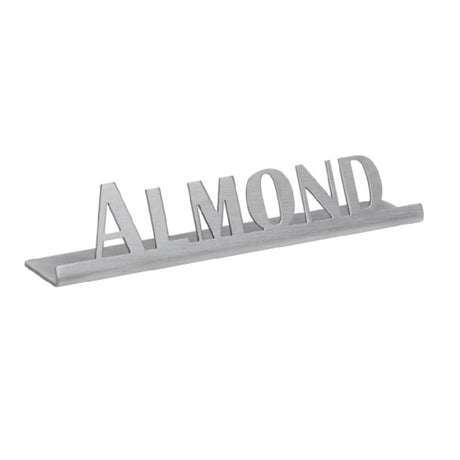 Service Ideas 1C-ST-ALMOND-SIGN Service Ideas Laser Cut ID/Table Sign Almond Brushed Stainless