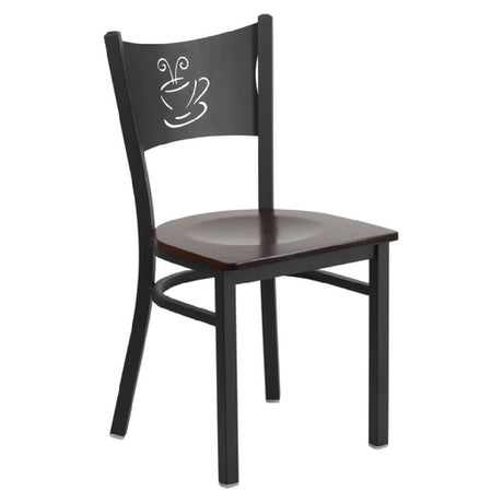 Flash Furniture XU-DG-60099-COF-WALW-GG Hercules Series Restaurant Chair Metal Back With Coffee Cutout