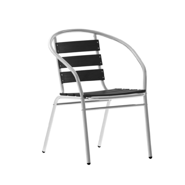 Flash Furniture TLH-017W-BK-GG Lila Restaurant Stacking Armchair 352 Lb. Weight Capacity