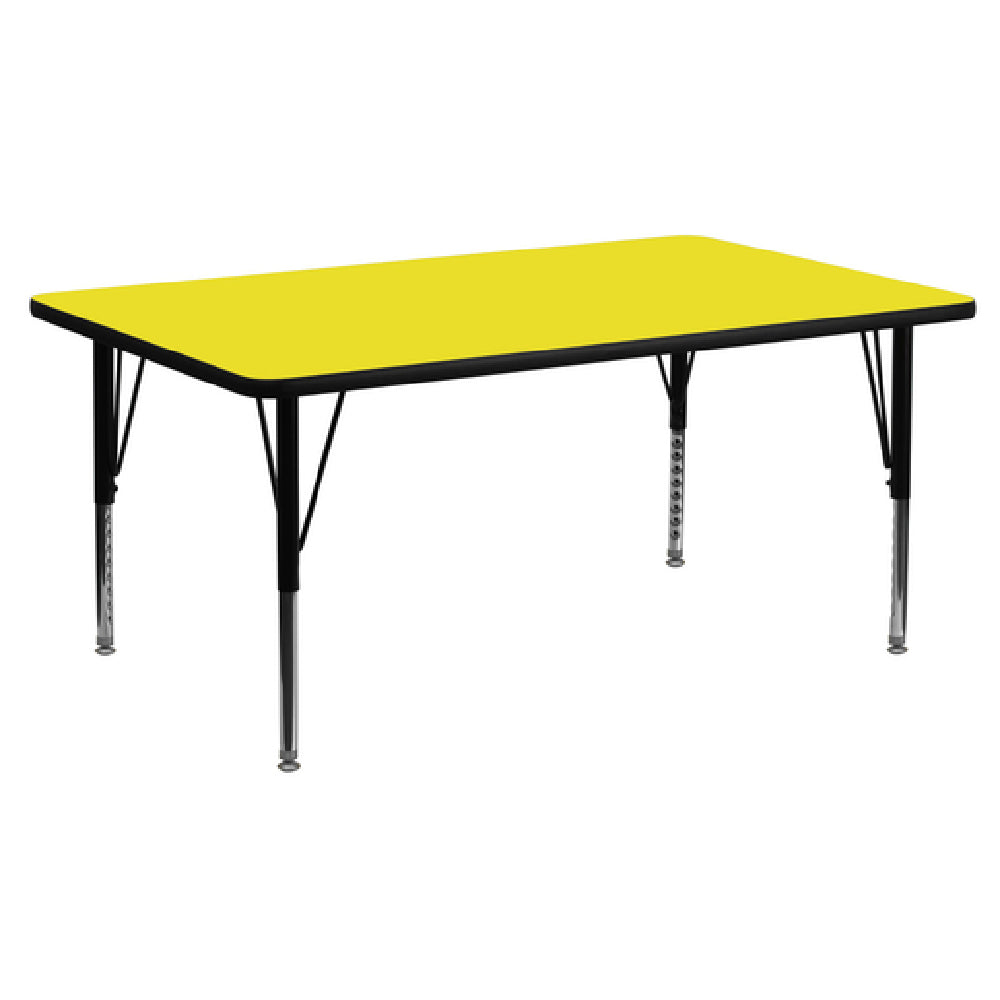 Flash Furniture XU-A3072-REC-YEL-H-P-GG Activity Table 72"W X 30"D X 16-1/4" To 25-1/4" Adjustable Height