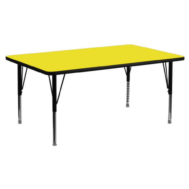 Flash Furniture XU-A3072-REC-YEL-H-P-GG Activity Table 72"W X 30"D X 16-1/4" To 25-1/4" Adjustable Height