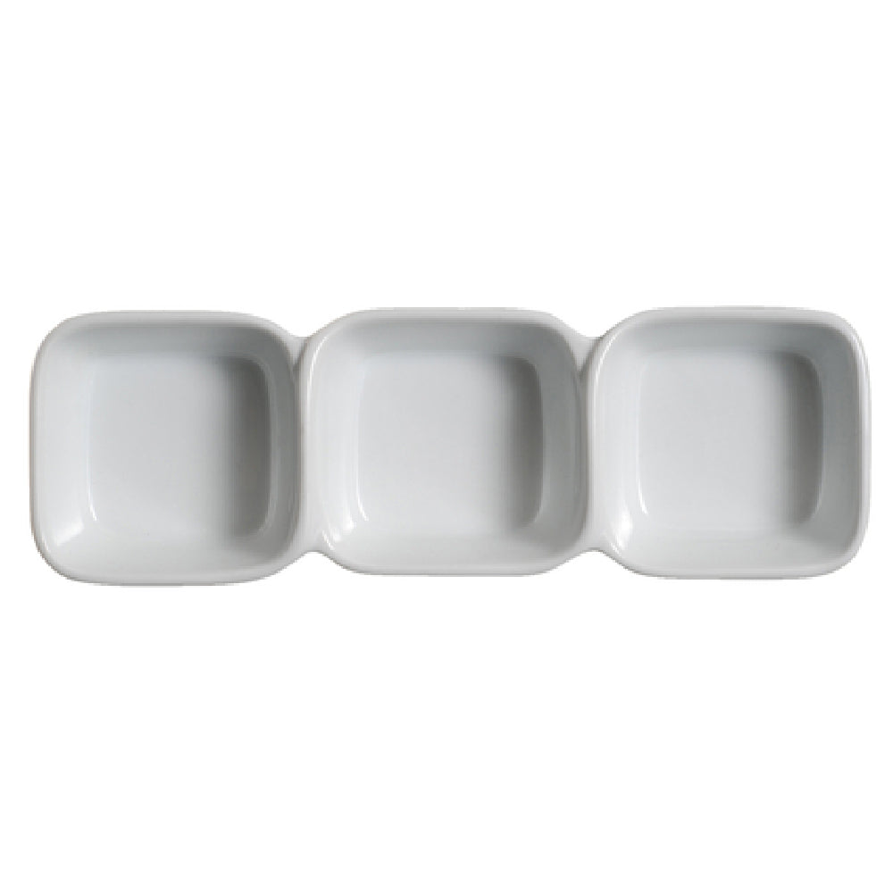 Palate & Plate AW-1804 - Appetizer Dish, (3) 3 Oz. Compartments, 9" X 3" X 1-5/8"H