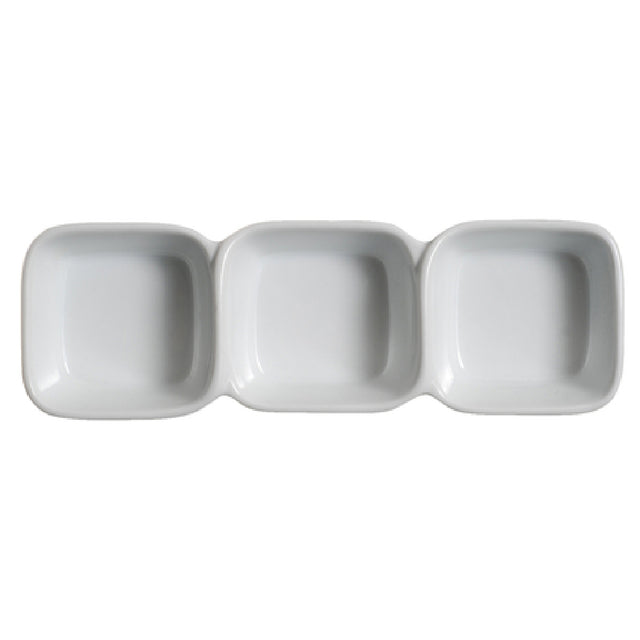 Palate & Plate AW-1804 - Appetizer Dish, (3) 3 Oz. Compartments, 9" X 3" X 1-5/8"H